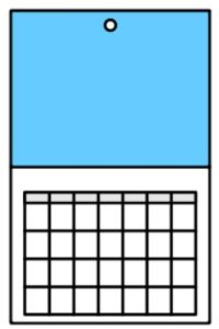 Cartoon drawing of a blank calendar.