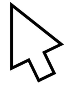White cursor icon with black outline.